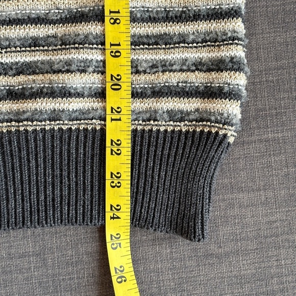 Cotton Blend Striped Knit Sweater | - Picture 7 of 8
